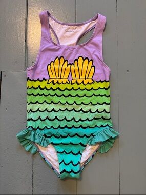 Stella McCartney Kids Lavender, Yellow & Aqua Mermaid One-Piece size 12 NWOT